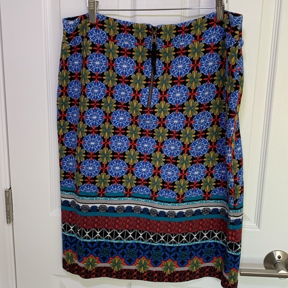 Maeve Anthropologie Tearoom Boho colorful geometric knit pencil skirt size XL - Picture 2 of 9